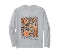 I-Will Praise Him in Every Season Boho Floral Cross Faith Long Sleeve T-Shirt