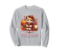 I Will Praise Him In Every Season Fall Christian Kitty Cat Sweatshirt