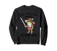 I Will Protect And Nourish My Inner Child Frog Humor Fantasy Sweatshirt