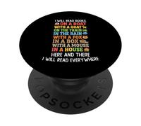 I Will Read Book on Boat Funny Kids Book Reading PopSockets Adhesive PopGrip