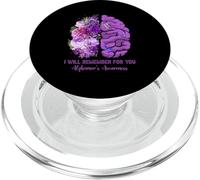 I Will Remember For You Brain Alzheimer's Awareness Purple PopSockets PopGrip for MagSafe