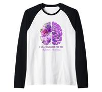 I Will Remember for You Brain Alzheimer's Awareness Purple Raglan Baseball Tee