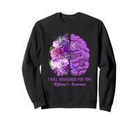 I Will Remember For You Brain Alzheimer's Awareness Purple Sweatshirt