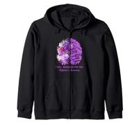 I Will Remember For You Brain Alzheimer's Awareness Purple Zip Hoodie