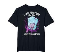I Will Remember You Alzheimer's Awareness Purple Elephant T-Shirt, Men's Big and Tall, Black, 2X Tall