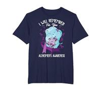 I Will Remember You Alzheimer's Awareness Purple Elephant T-Shirt, Men's Big and Tall, Navy Blue, 3X Tall