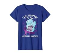 I Will Remember You Alzheimer's Awareness Purple Elephant T-Shirt, Women, Royal Blue, Medium