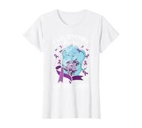 I Will Remember You Alzheimer's Awareness Purple Elephant T-Shirt, Women, White, Medium