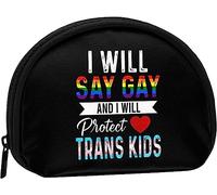 I Will Say Gay and I Will Protect Trans Kids LGBTQ Pride Coin Purse Wallet Women and Girls Cute Fashion Bag Change Pouch Key Holder Women Purse Gift