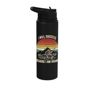 I Will Succeed Because I Am Insane Tshirt Meme Funny Humor Stainless Steel Insulated Water Bottle