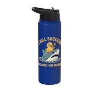 I Will Succeed Because I Am Insane Tshirt Meme Funny Humor Stainless Steel Insulated Water Bottle