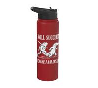 I Will Succeed Because I Am Insane Tshirt Meme Funny Humor Stainless Steel Insulated Water Bottle