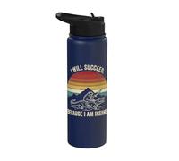 I Will Succeed Because I Am Insane Tshirt Meme Funny Humor Stainless Steel Insulated Water Bottle