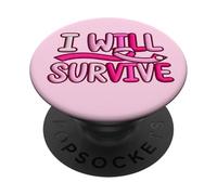 I Will Survive BCA Pink Ribbon PopSockets Adhesive PopGrip