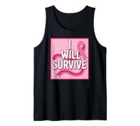 I Will Survive Long Pink Awareness Ribbon Tank Top