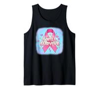 I Will Survive Pastel Pink Awareness Ribbon Tank Top