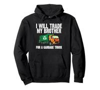 I Will Trade My Brother for a Garbage Truck Funny Kids Pullover Hoodie