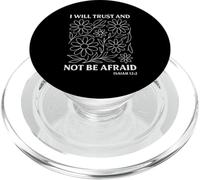 I Will Trust And Not Be Afraid Boho Floral Line Art PopSockets PopGrip for MagSafe