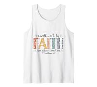 I Will Walk By Faith 2 Corinthians 5:7 Christian Scripture Tank Top