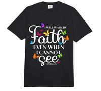I Will Walk by Faith Bible Verse 2 Corinthians 5 7 Butterfly Comfort Colors Adult Heavyweight T-Shirt