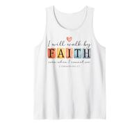 I Will Walk by Faith Christian Bible Verse Design Tank Top