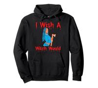 I Wish A Witch Would Funny Halloween Melanin Black Women Fun Pullover Hoodie