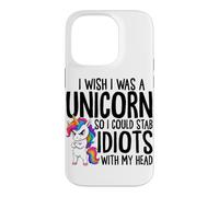 I Wish I Was A Unicorn Funny Sarcastic Joke Unicorn Case for iPhone 14 Pro