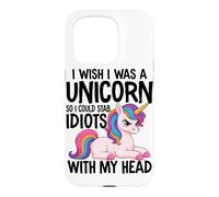 I Wish I Was A Unicorn Funny Sarcastic Joke Unicorn Case for iPhone 15 Pro