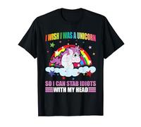 I Wish I Was A Unicorn Funny Unicorn I Hate People Unicorns T-Shirt