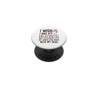 I Wish I Was A Unicorn Sarcastic Humor PopSockets Adhesive PopGrip