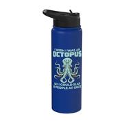 I Wish I was an Octopus So I Could Slap Stainless Steel Insulated Water Bottle