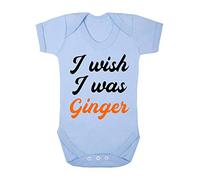 I Wish I was Ginger Statement Baby Grow Vest, 3-6 Months, Pastel Blue