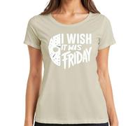 I Wish It Was Friday Horror Mask Friday 13 Scary Halloween Women's T-Shirt, natural, XXL