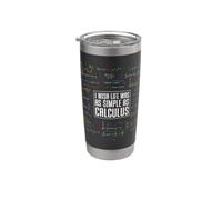 I Wish Life was As Simple As Calculus Math Teacher Algebra Stainless Steel Insulated Tumbler