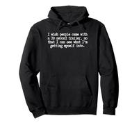 I wish people had a 30 second trailer, Funny Introvert Quote Pullover Hoodie