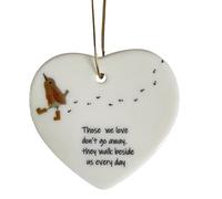 I Wish You Lived Next Door - Ceramic Heart Decoration for Table, Backpacks & Christmas Trees