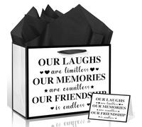 I Wish You Lived Next Door Gift Bag Friendship Gift Bag for Women Our Laughs are Limitless, Our Memories are Countless, Our Friendship is Endless Unique Gifts for Women (Letter)