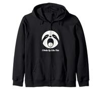 I Woke Up Like This Sloth Face Funny Morning Design Zip Hoodie