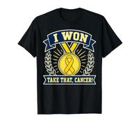 I Won Take that Cancer Victory Medal Value Graphic T-Shirt, Men, Black, L