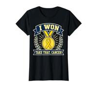 I Won Take that Cancer Victory Medal Value Graphic T-Shirt, Women, Black, L