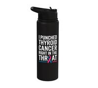 I Won Thyroid Cancer Ribbon Thyroid Cancer Awareness Stainless Steel Insulated Water Bottle