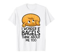 I Wonder If Bagels Think About Me Too Funny Sesame Bagel T-Shirt