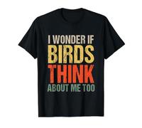 I Wonder If Birds Think About Me Too Tshirt Value Graphic T-Shirt, Men, Black, S