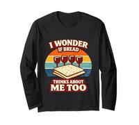 I Wonder If Bread Thinks About Me Too Funny Passover Matzah Long Sleeve T-Shirt