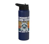 I Wonder If Corn Dogs Think About Me Too Stainless Steel Insulated Water Bottle