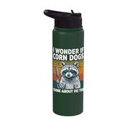 I Wonder If Corn Dogs Think About Me Too Stainless Steel Insulated Water Bottle