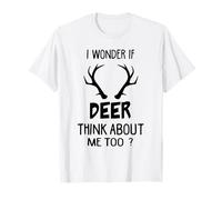 I Wonder If Deer Think About Me Too Funny Deer Vintage T-Shirt