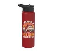 I Wonder If Fish Think About Me Too Stainless Steel Insulated Water Bottle