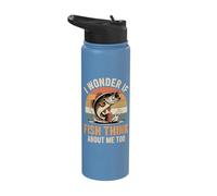 I Wonder If Fish Think About Me Too Stainless Steel Insulated Water Bottle
