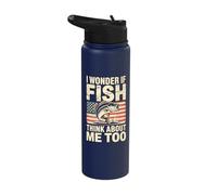 I Wonder If Fish Think About Me Too Stainless Steel Insulated Water Bottle